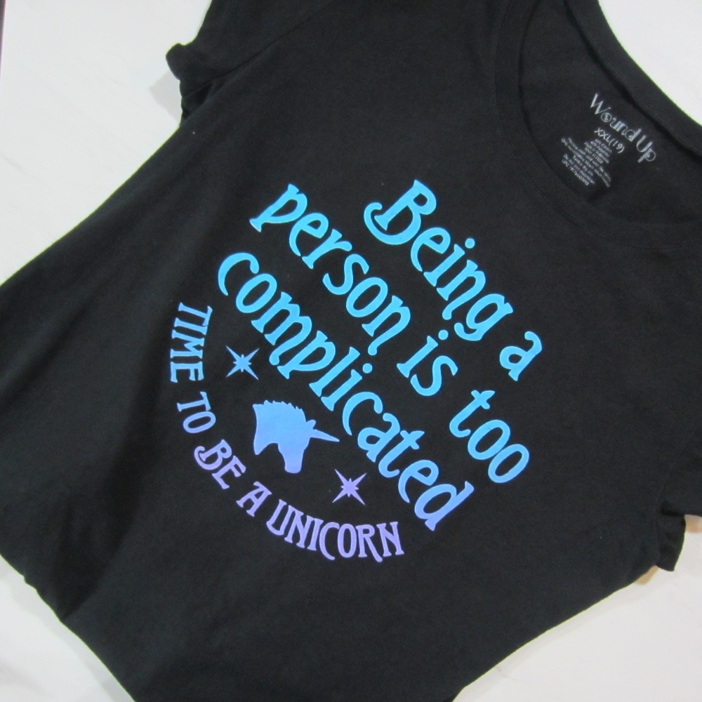 Wound Up Unicorn Graphic Tee Tshirt XXL 19 Plus